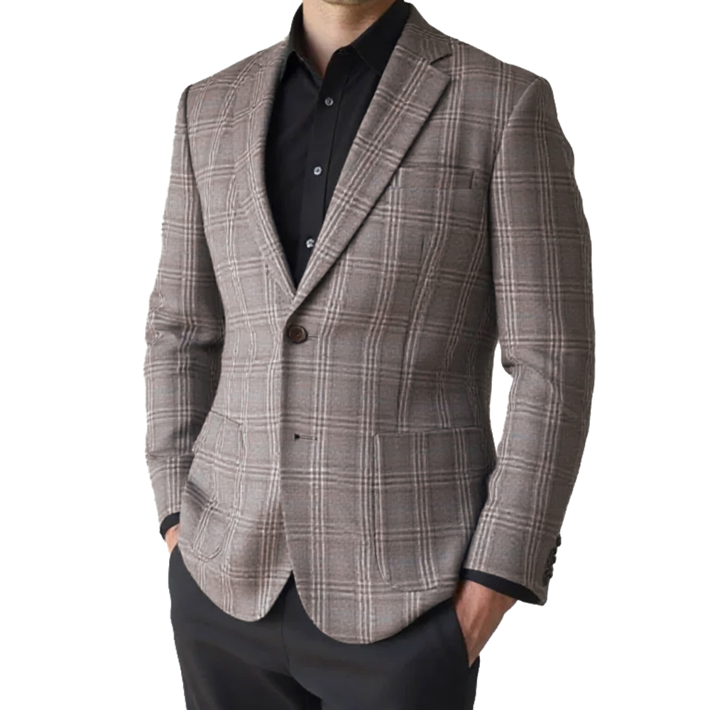 Mens Fashion Blazer - 2026 Moda Erkek Ceket Kahverengi Gri
