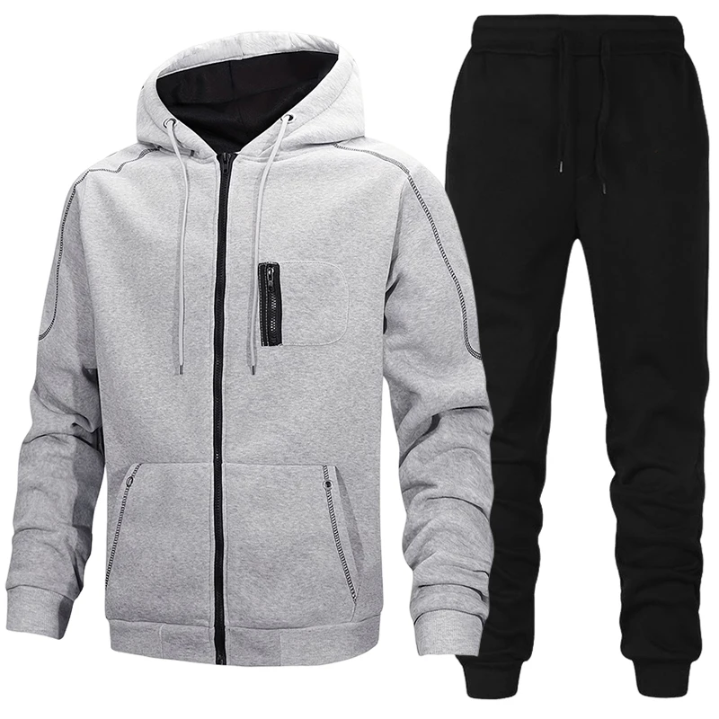 Men'S Fashion Zipper Jacket - Moda Erkek Eşofman Günlük Kapüşonlu Sweatshirt