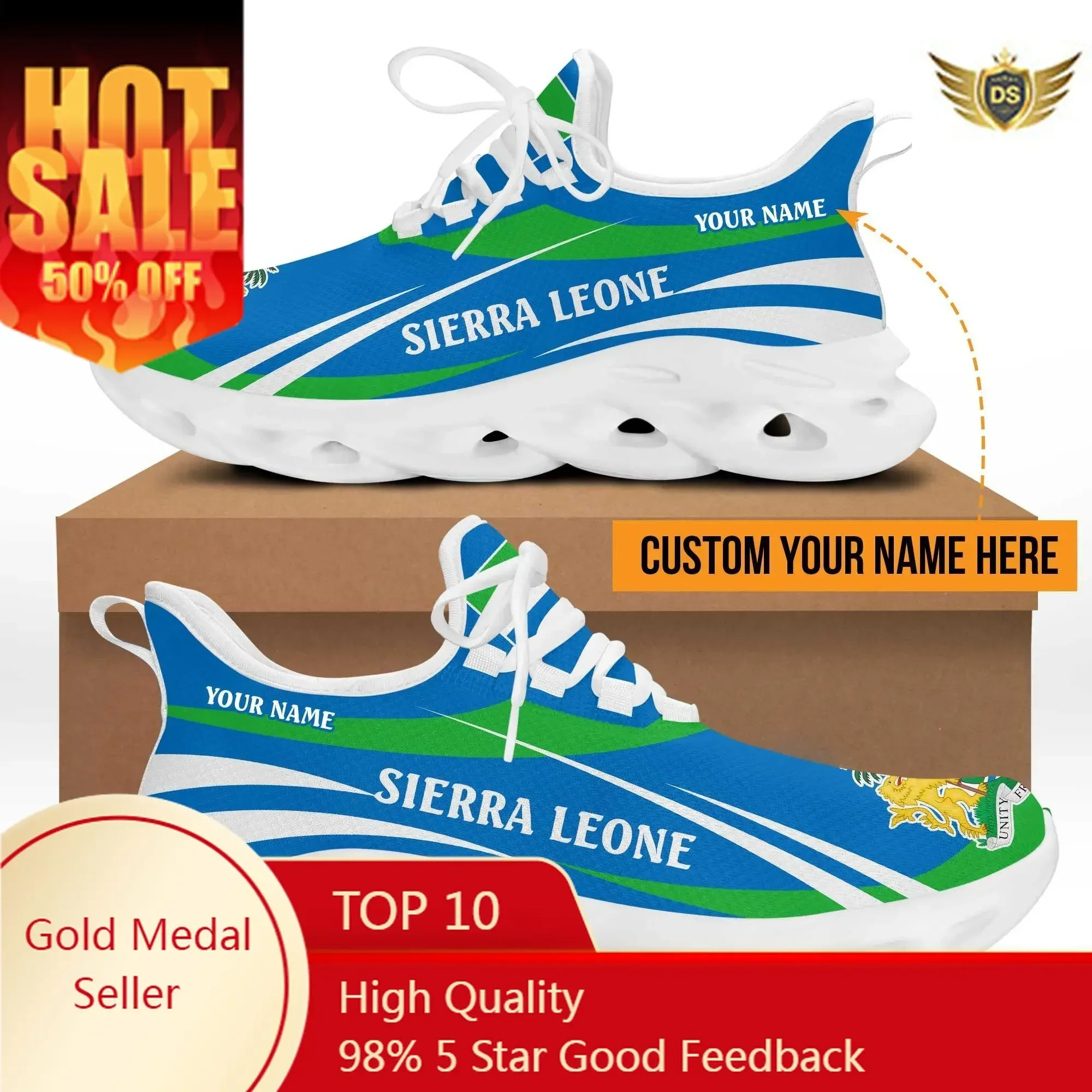 Men'S Fashion Running Shoes - Tasarımcı Sneaker Adam Sierra Leone Bayrağı