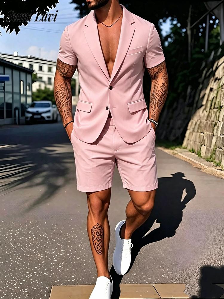 Mens Fashion Blazer - Rahat Erkek Düz Renk Slim Fit
