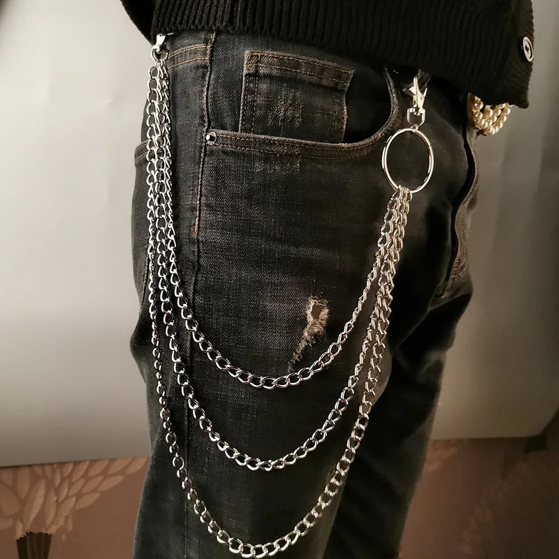 Belt Mens Fashion - Katmanlı Metal Kemer Zinciri Punk Kanca