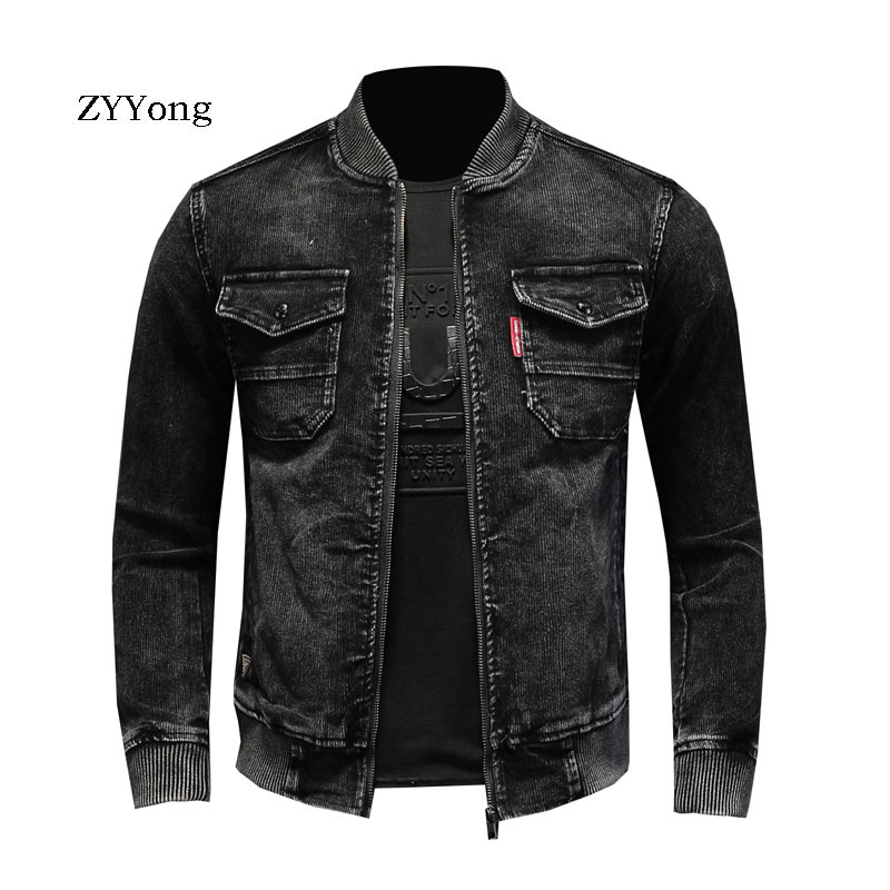 Corduroy Jacket Men - Standı yaka bombacı pilotu siyah kadife