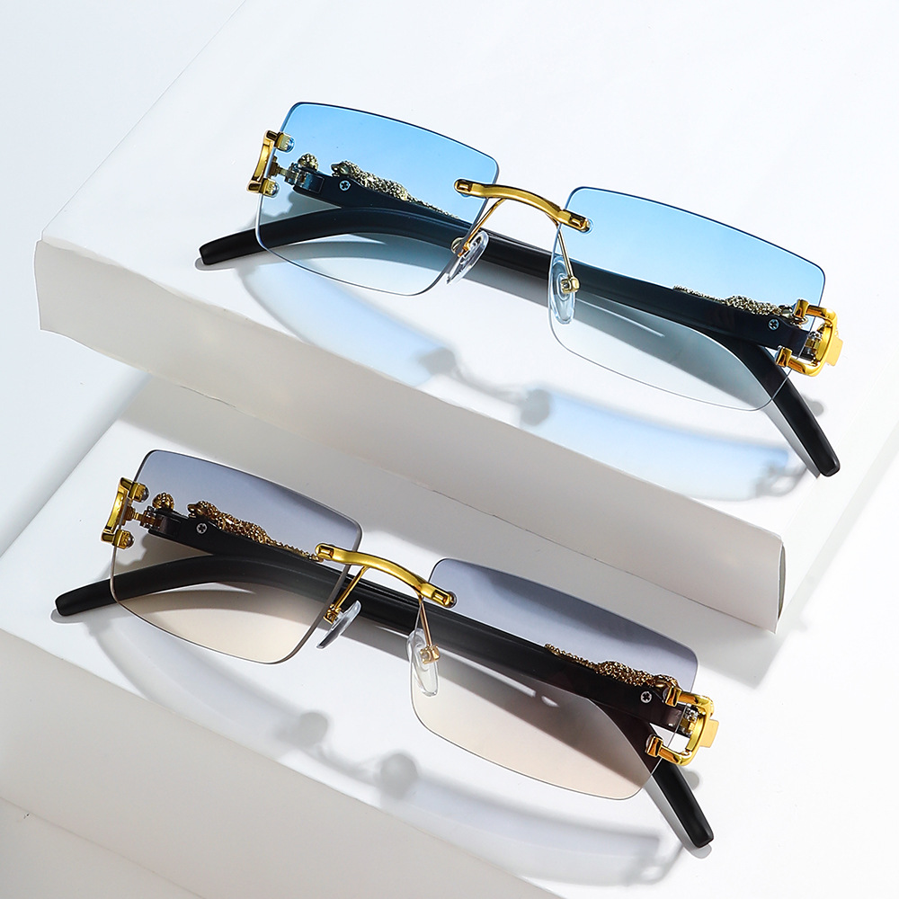 Men'S Fashion Rimless Glasses - 1 adet moda Vintage çerçevesiz güneş
