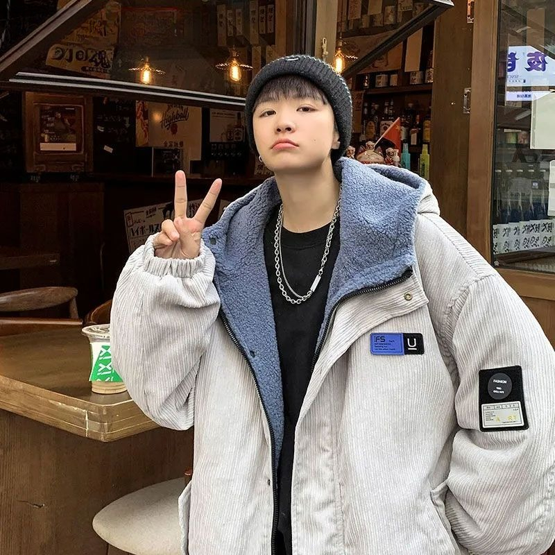 Corduroy Jacket Men - Erkek Kadife Kapitone Ceket Günlük Polar