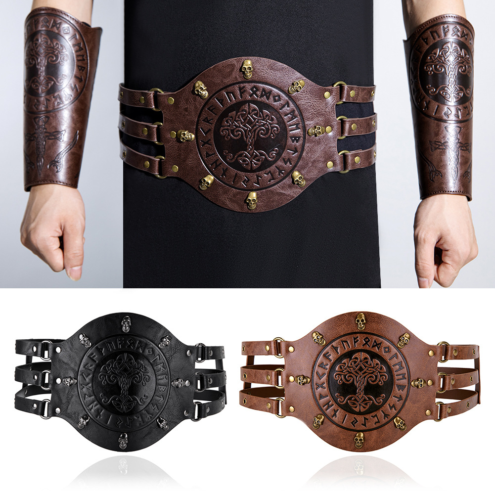 Belt Mens Fashion - Ortaçağ geniş korse kemeri, Viking korsan