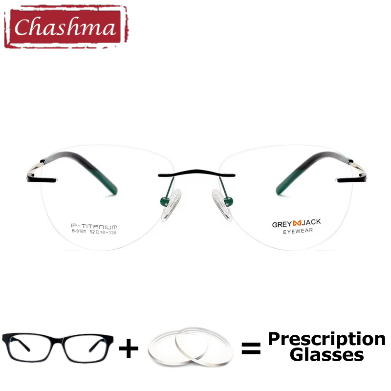 Men'S Fashion Rimless Glasses - Chashma Zarif Çerçevesiz Gözlük Reçete Gözlük