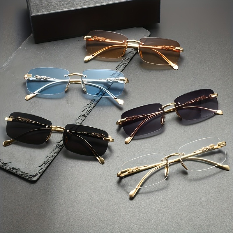 Men'S Fashion Rimless Glasses - Moda Çerçevesiz Metal Güneş Gözlüğü Erkek