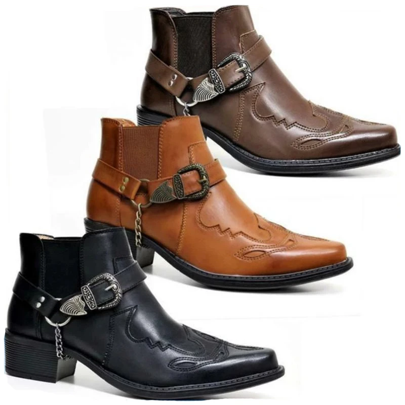 Men'S Fashion Jewelry - 2026 Moda Erkek Vintage Kovboy Botları