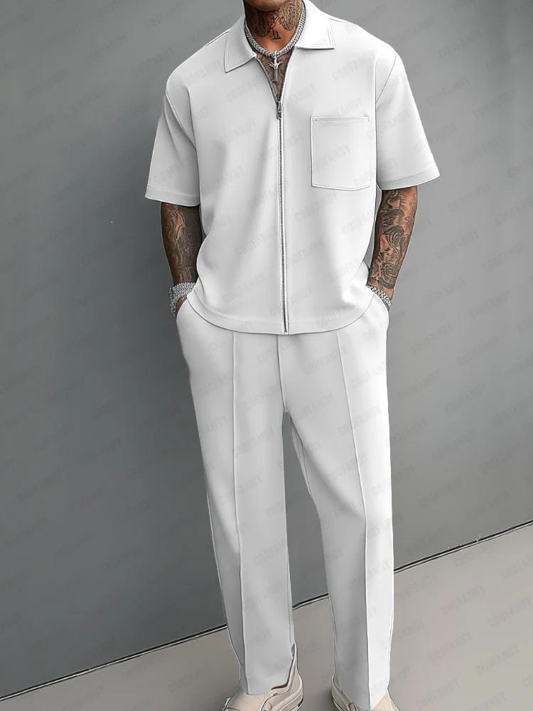 Men'S Fashion Polo - Erkek 2 Parça Takım Elbise Yarım