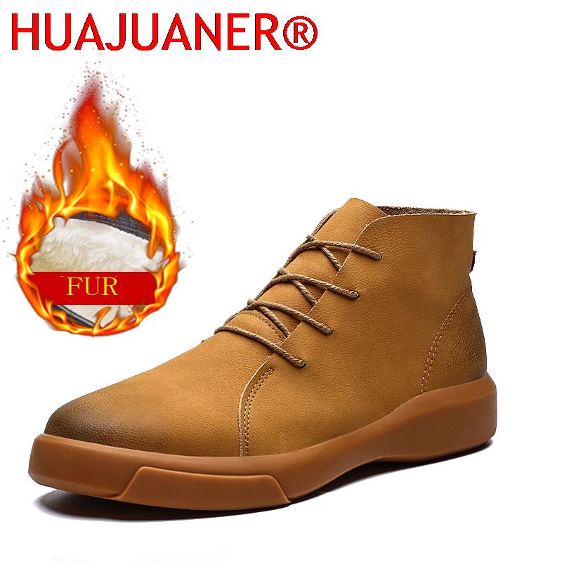 Men Fashion Vintage - Lüks Marka Kışlık Kürklü Sıcak Chelsea