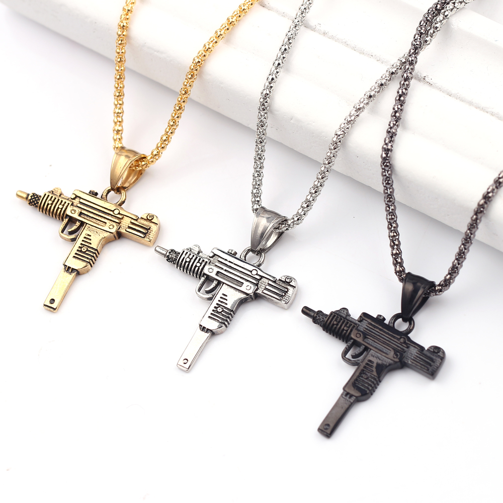 Punk Uzi Tabanca Makineli Tüfe - Men'S Fashion Jewelry incelemesi ve fiyatı