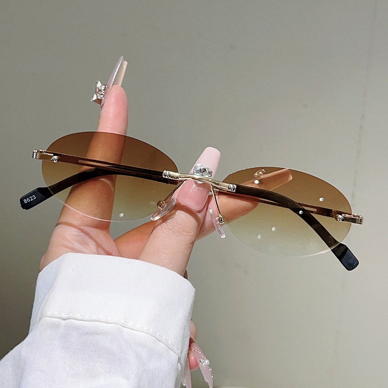 Çerçevesiz Oval Güneş Gözlüğü  - Men'S Fashion Rimless Glasses incelemesi ve fiyatı