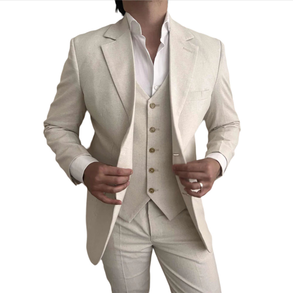 3 Parça Keten Erkek Takım Elbi - Mens Fashion Blazer incelemesi ve fiyatı