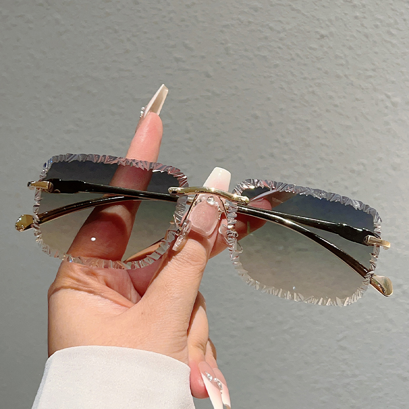 Çerçevesiz Kare Güneş Gözlüğü  - Men'S Fashion Rimless Glasses incelemesi ve fiyatı