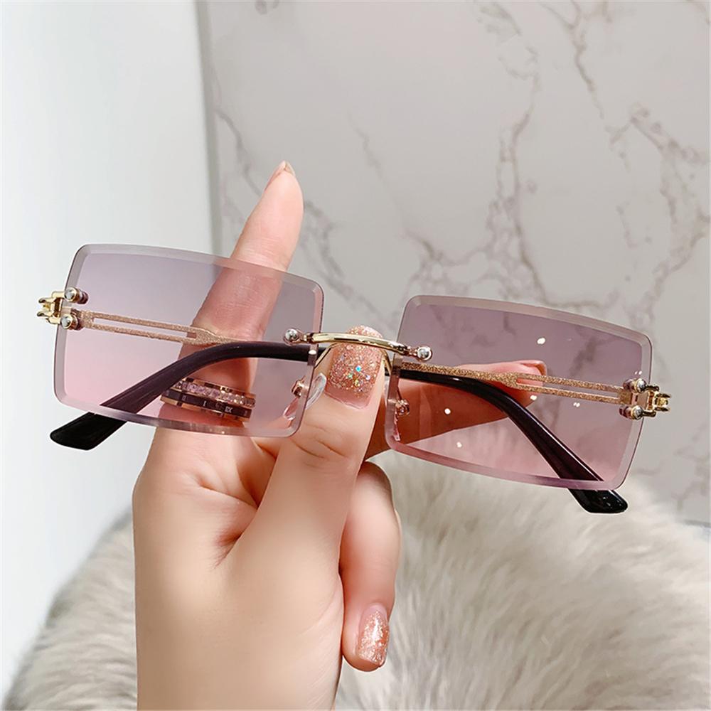 Çerçevesiz dikdörtgen güneş gö - Men'S Fashion Rimless Glasses incelemesi ve fiyatı