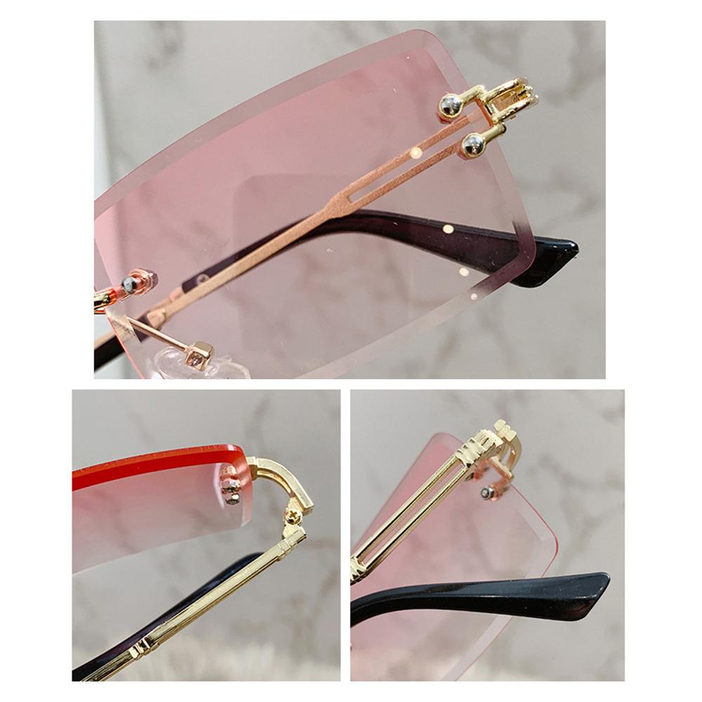 Çerçevesiz dikdörtgen güneş gö - Men'S Fashion Rimless Glasses incelemesi ve fiyatı