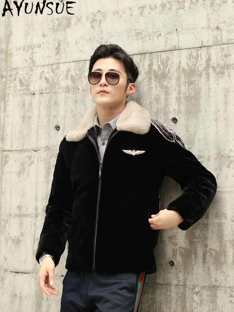 AYUSNUE Doğal Vizon Kürk Erkek - Men'S Fashion Zipper Jacket incelemesi ve fiyatı