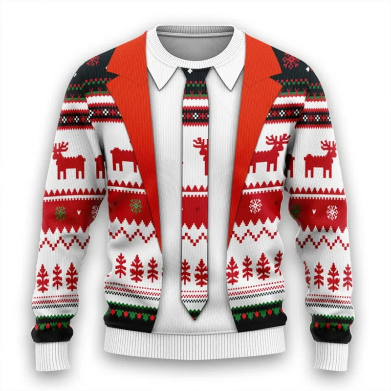 3d Print Fake Tie Suit Sweatsh - Men'S Fashion Xmas Party incelemesi ve fiyatı