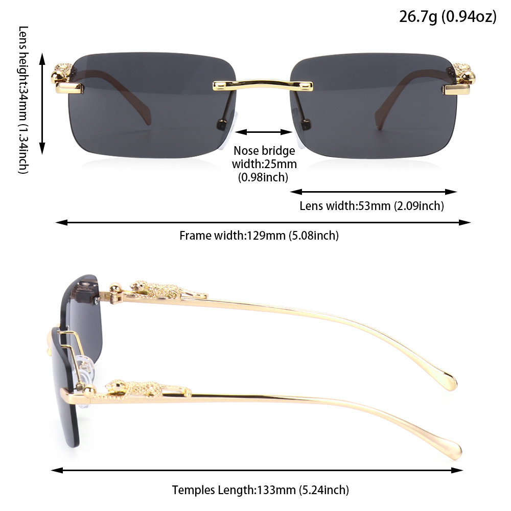 Retro moda dikdörtgen çerçeves - Men'S Fashion Rimless Glasses incelemesi ve fiyatı