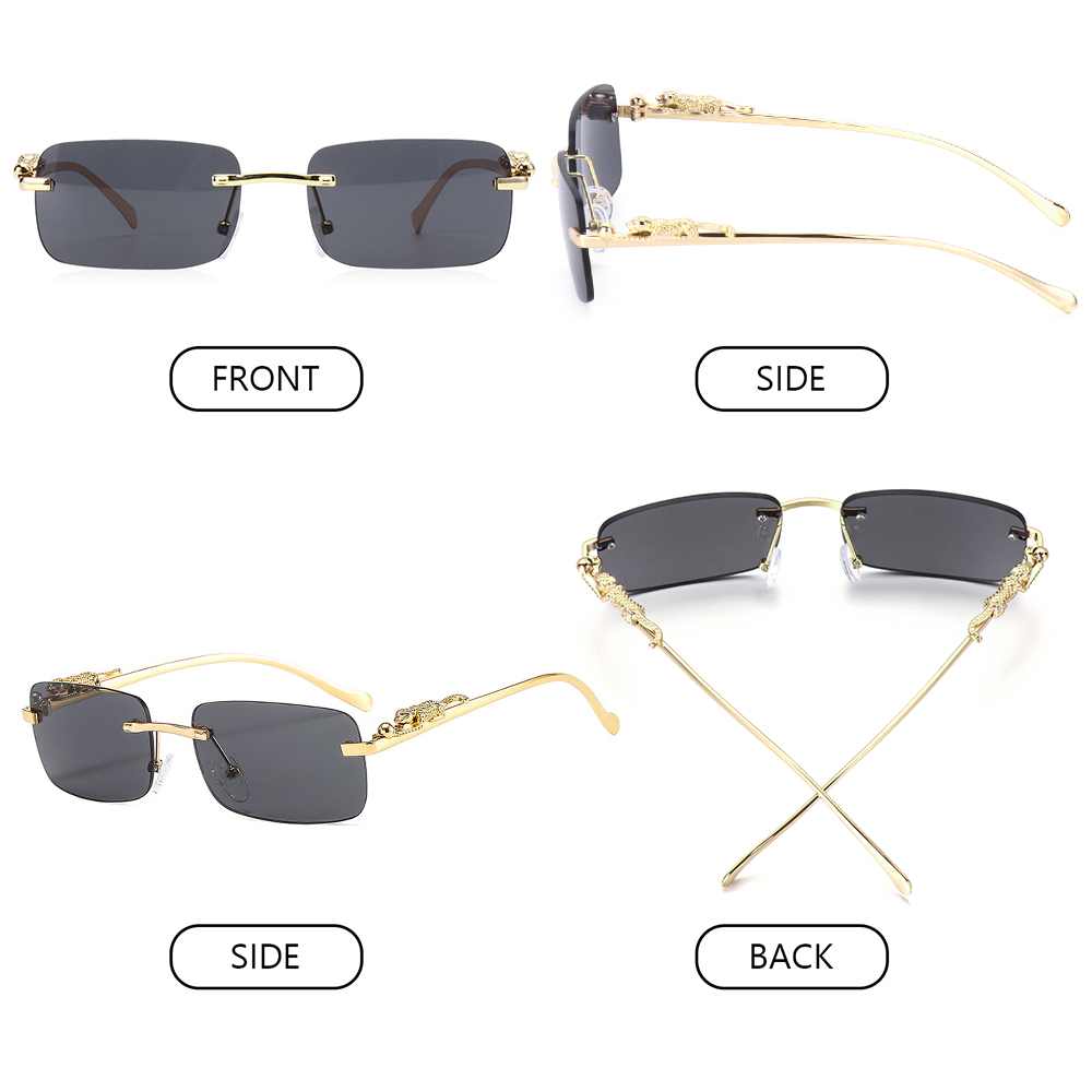 Retro moda dikdörtgen çerçeves - Men'S Fashion Rimless Glasses incelemesi ve fiyatı