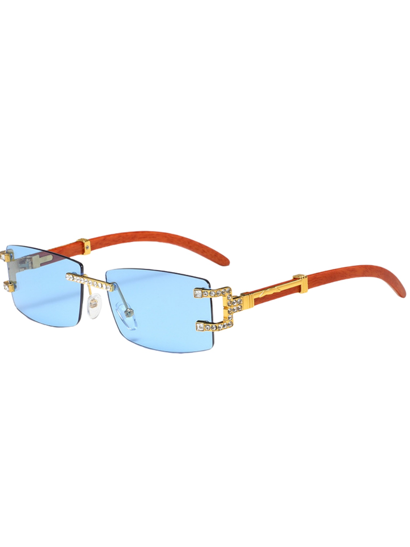 Ahşap bacak retro moda güneş g - Men'S Fashion Rimless Glasses incelemesi ve fiyatı