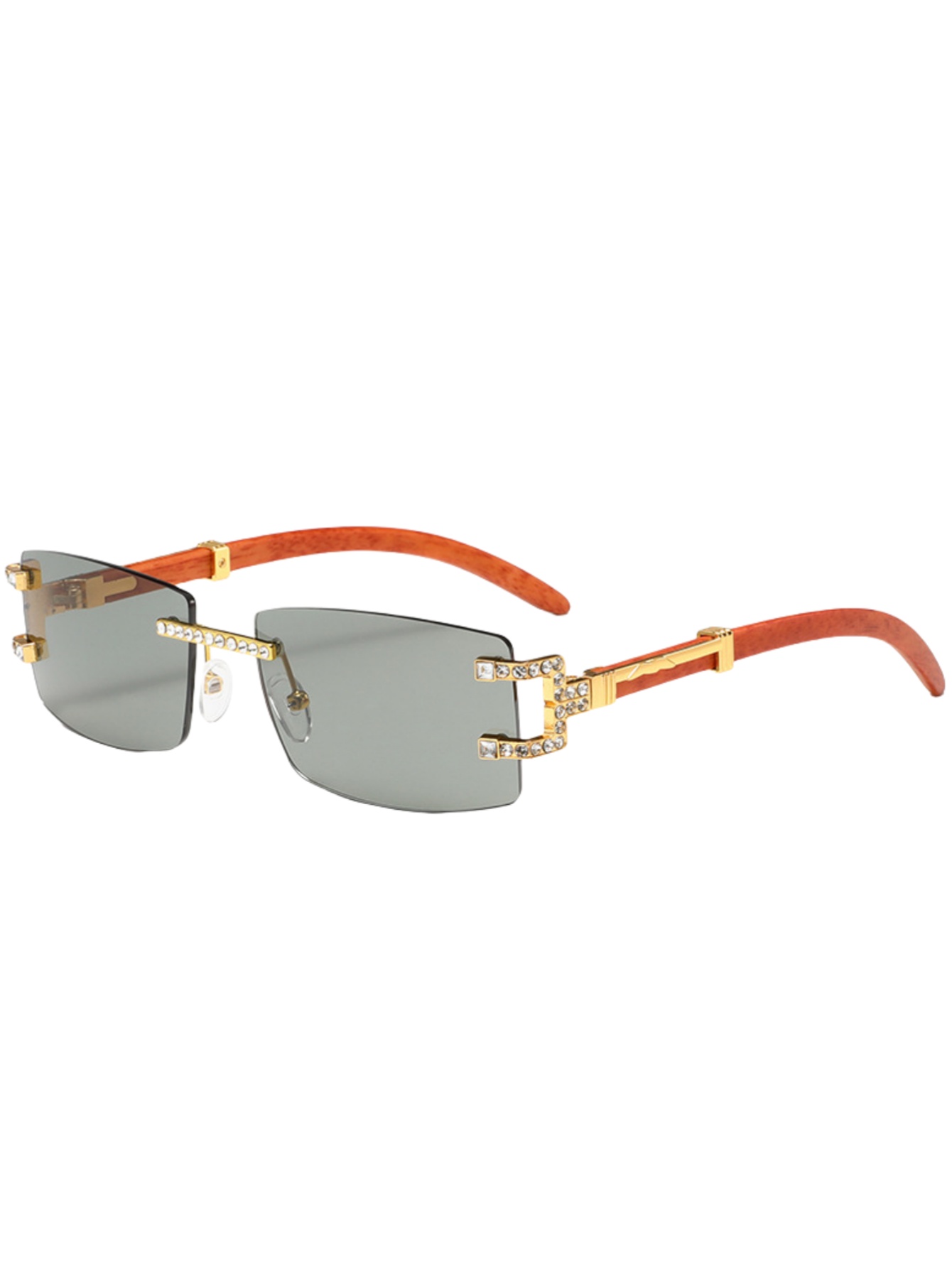 Ahşap bacak retro moda güneş g - Men'S Fashion Rimless Glasses incelemesi ve fiyatı