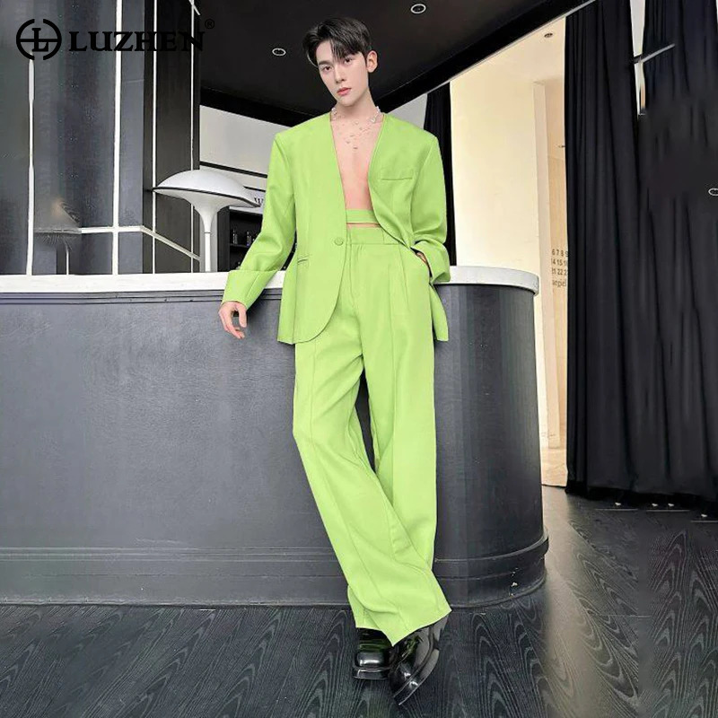 LUZHEN 2026 Bahar Yeni Düz Ren - Mens Fashion Blazer incelemesi ve fiyatı