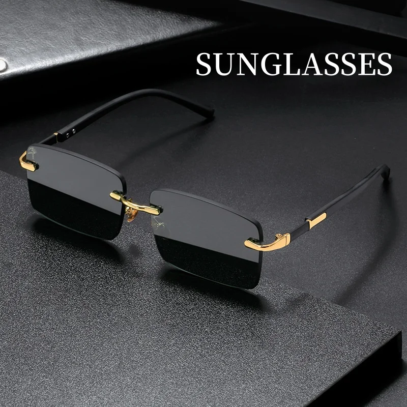 Moda Dikdörtgen Güneş Gözlüğü  - Men'S Fashion Rimless Glasses incelemesi ve fiyatı