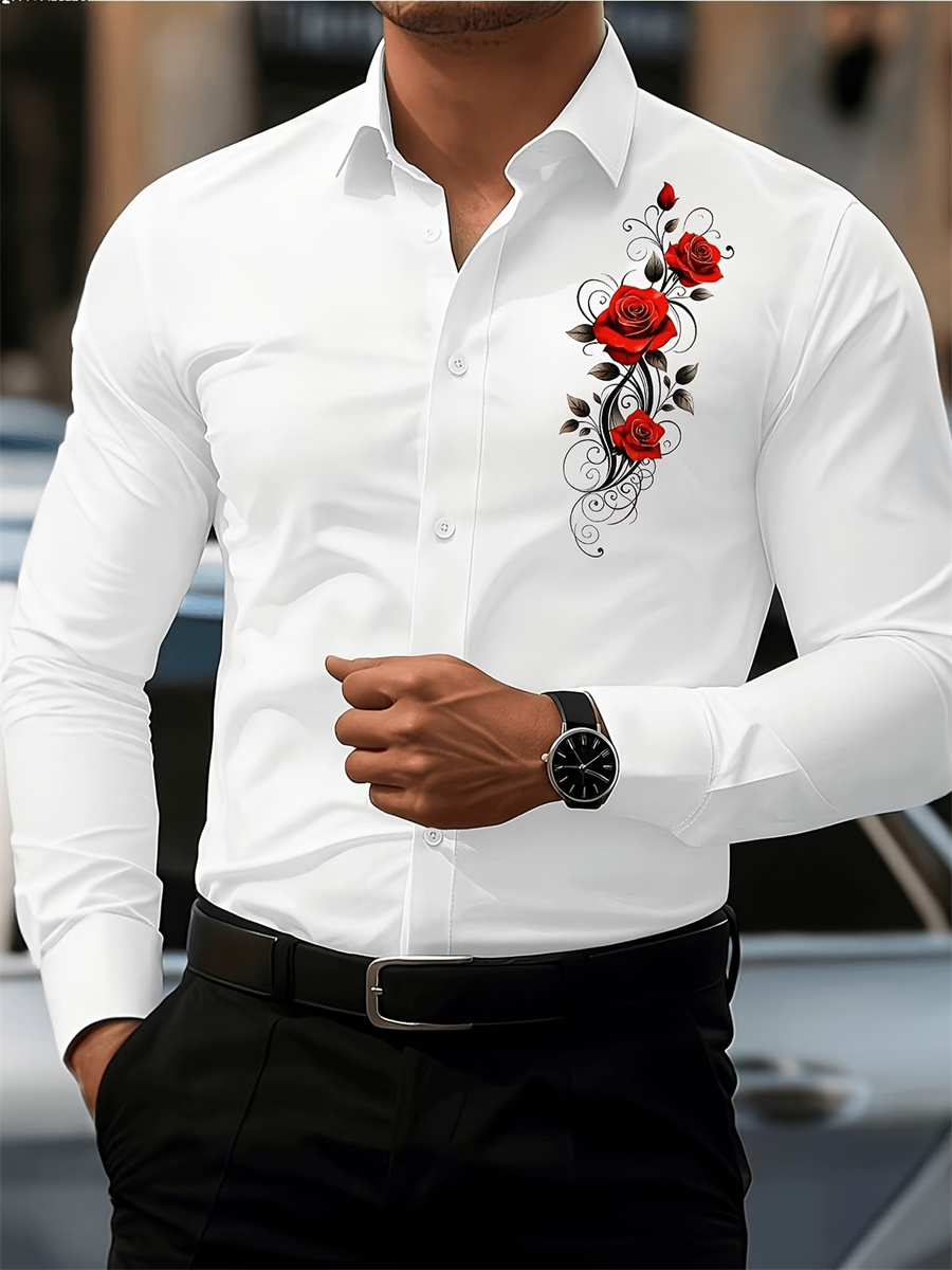 Erkek Kırmızı Gül Baskılı Uzun - Men'S Fashion Advice incelemesi ve fiyatı