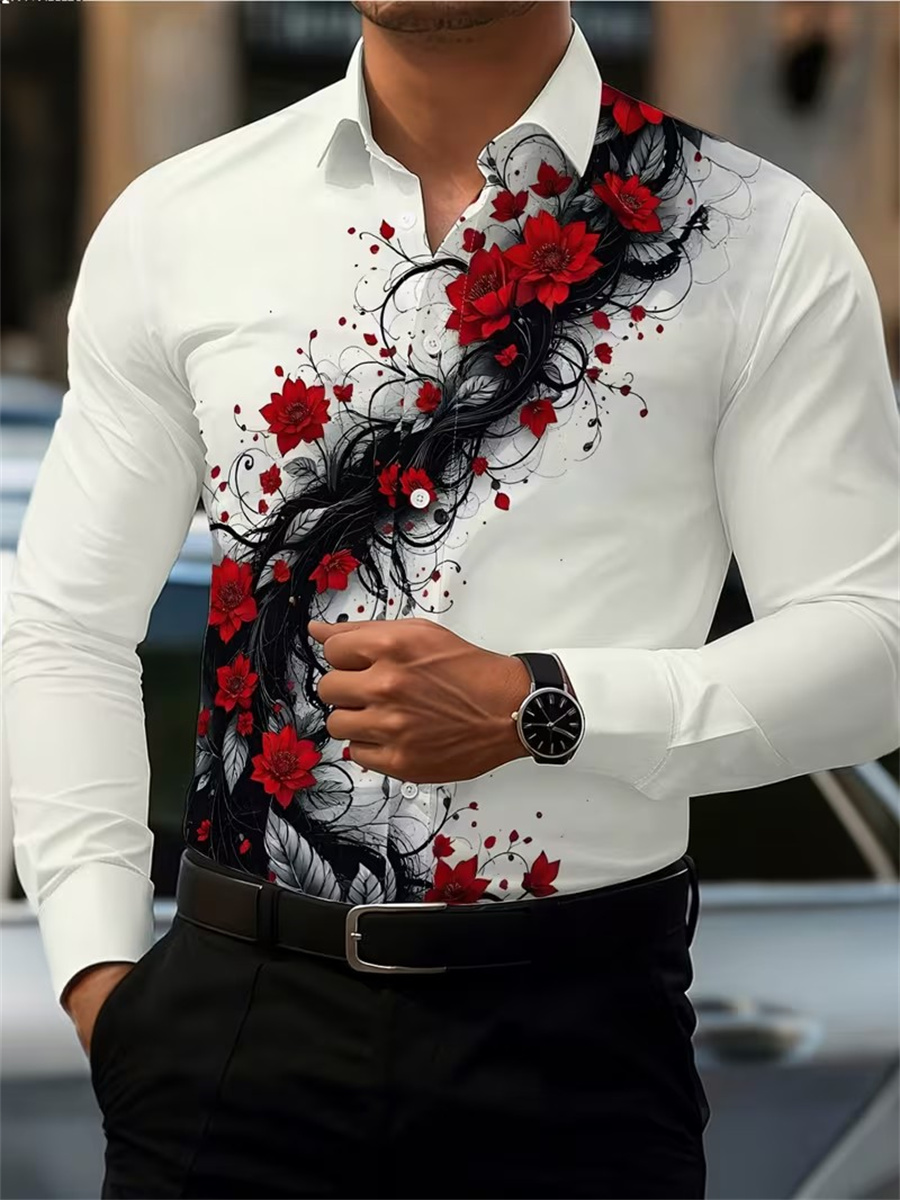 Erkek Kırmızı Gül Baskılı Uzun - Men'S Fashion Advice incelemesi ve fiyatı