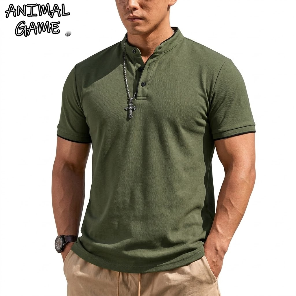 Yazlık Kısa Kollu Henley Gömle - Men'S Fashion Polo incelemesi ve fiyatı