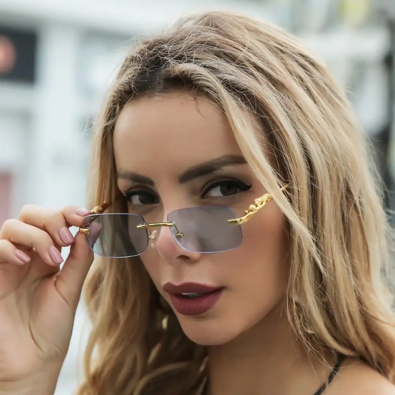 Çerçevesiz Kare Güneş Gözlüğü  - Men'S Fashion Rimless Glasses incelemesi ve fiyatı